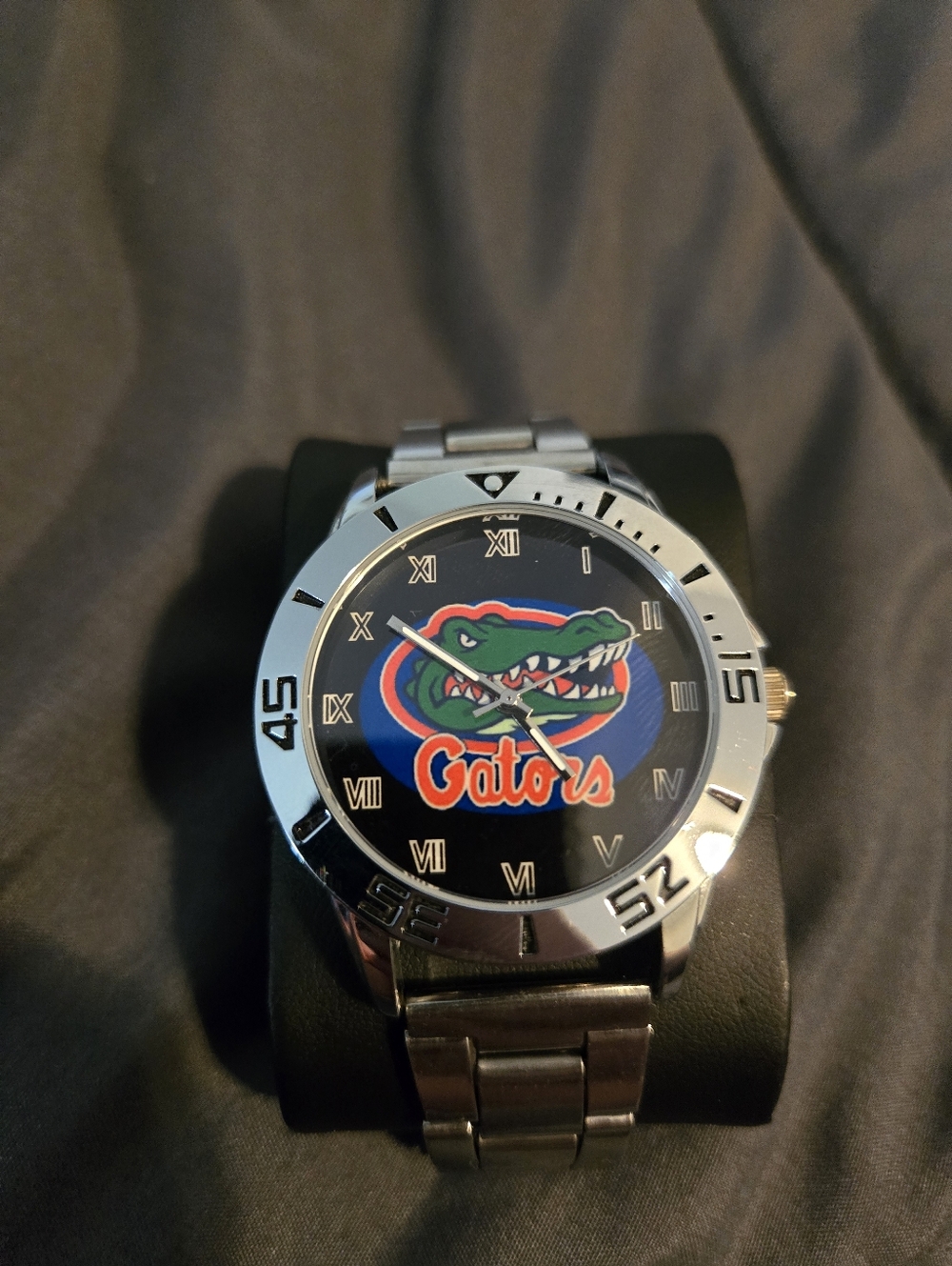 Florida Gators Men's Stainless Steel Logo Watch - Black Dial